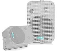 Pyle Outdoor Speakers, 6.5 Inch Weatherproof Wall Mount Pair, White | 500W Peak Power, 2-Way Design for Patio, Deck, Garden & Poolside Use, All-Weather Build with Bass Reflex
