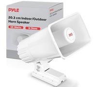 Pyle PA Horn Speaker Indoor Outdoor, 20cm Portable PA with 8 Ohm Impedance, 65W Peak Power, Mounting Bracket, Hardware Included, White - Loudspeaker for Events, Schools, Alarms, Announcements