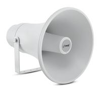 Pyle PA System Horn Speaker - 24cm Weatherproof Loudspeaker Megaphone, Wall Mount Outdoor/Indoor Audio System for Announcements, Intercom, Sirens & Security Alerts - White