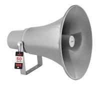 Pyle PA System Horn Speaker - 34cm Weatherproof Loudspeaker Megaphone, Wall Mount Outdoor/Indoor Audio System for Announcements, Intercom, Sirens & Security Alerts - Grey