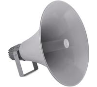 Pyle PA System Horn Speaker - 50cm Weatherproof Loudspeaker Megaphone, Wall Mount Outdoor/Indoor Audio System for Announcements, Intercom, Sirens & Security Alerts - Grey