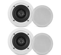 Pyle Pair 6.5”/16.5cm Ceiling Wall Mount Speakers, 2-Way Midbass Woofer Speaker, 1/2'' Polymer Dome Tweeter Flush Design w/ 70Hz-20kHz Frequency Response & 200 Watts Peak Easy Installation