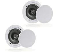 Pyle Pair Bluetooth In-Wall In-Ceiling 2-Way Speaker System 16.5 cm, Changeable Round or Square Grill, Polymer Tweeter, 150W Stereo Sound, Home Wall Speakers, Bluetooth Ceiling Speakers