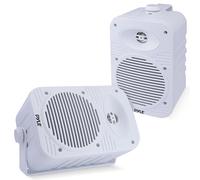 Pyle - Pair of Indoor/Outdoor Speakers, 500W, 5.25" Full Range Speaker System with 1/2" High Compliance Polymer Tweeter at Home, Boat, Marine, Deck, Patio, Poolside (White)