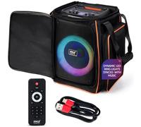 Pyle Partybox Bluetooth Speaker Large - 100 W, LED Light Show, Powerful Bass, EQ, TF, AUX, with Remote Control & Bag, Quick Charging, Ideal for Parties & Festivals