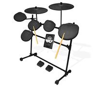 Pyle PED021M - 9 Piece Electric Drum Set with 5 Pads 2 Crash Cymbals and 2 Kick Pedals - MP3 Play Along and Headphone Compatible - 33 Adjustable Sound Presets and MIDI Output
