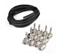 Pyle - Pedal Board/Guitar Patch Cable Kit, (12) 1/4-inch Right Angle Mono Connectors with 15 ft. Cord Coil