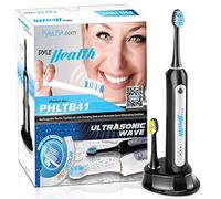 Pyle PHLTB41BK Black Metallic Sonic Electric Toothbrush - Electric Toothbrush (AC/Battery, Built-in, 110-220, 182.9 mm, 30.5 mm, 29.9 mm)