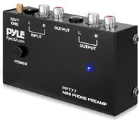Pyle Phono Preamp for Turntable Amplifier, Mini Electronic Audio Stereo Stage - Phonograph Pre-amplifier Input, Pre Amp w/RCA Output & Low Noise Operation Powered by 12 Volt DC Adapter