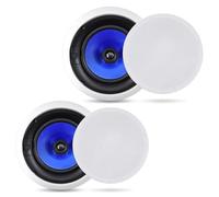 Pyle PIC8E 2-Way In-Wall In-Ceiling Speaker System - Dual 8" 300W Pair of Ceiling Wall Flush Mount Speakers w/ 1" Silk Dome Tweeter, Adjustable Treble Control - For Home Theater Entertainment, Blue