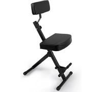 Dana Trading Portable Adjustable Musician Performer Stool - Folding Musicians Performance Chair, Drum Guitarist Keyboard Throne w/Adjustable Padded Cushion Seat and Back, Foot Rest