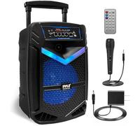 Pyle Portable Bluetooth PA Speaker System, 800W Rechargeable Outdoor Karaoke Machine with 30cm Subwoofer, 2.5cm Tweeter, Wireless Bluetooth Speaker with Microphone