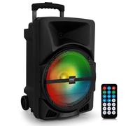 Pyle Portable Bluetooth PA Speaker System with Karaoke Function, LED Lights, USB/SD/FM, Rechargeable Battery for Parties and Events 800W