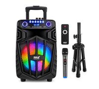 Pyle Portable Bluetooth PA Speaker with LED Lights, 10 inch