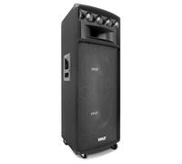 Pyle Portable Cabinet PA Speaker System 1600W Outdoor Stereo Sound,12.7 x 30.5 cm Super Horn Midrange, Karaoke Machines, DJ Equipment, Voice Amplifier and Wireless Microphone Headset