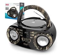 Pyle Portable CD Player Bluetooth Boombox Speaker-AM/FM Stereo Radio&Audio Sound,Supports CD-R-RW/MP3/WMA,USB,AUX,Headphone,LED Display,AC/Battery Powered,Real Tree-Pyle PHCD59.5
