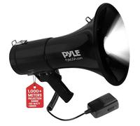 Pyle 50W Megaphone Speaker with Microphone, Loud Bullhorn Megaphones with Siren & Adjustable Volume, Loud Hailer Mega Phone, IndoorOutdoor Use, Rechargeable, Perfect for Police, Football, Kids & More