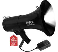 Pyle Portable Compact PA Megaphone Speaker, 50W Rechargeable Bullhorn Megaphone with Siren, Adjustable Volume, Lightweight Handheld Loud Speaker, For Coaches, Referees and Lifeguards