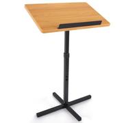 PYLE Portable Floor Lectern Podium Stand-Height Adjustable Steady Standing Design Teacher Speaker Lecture Classroom Presentation Stand, Laptop Computer Book Holder w/Slanted Top Shelf PLCTND44,Black