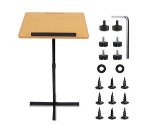 PYLE Portable Floor Lectern Podium Stand-Height Adjustable Steady Standing Design Teacher Speaker Lecture Classroom Presentation Stand, Laptop Computer Book Holder w/Slanted Top Shelf PLCTND44,Black