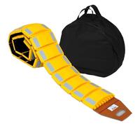 Pyle Portable Foldable Speed Bump, 3M Heavy Duty Yellow Reflective Traffic Safety Hump, Durable Plastic Car Truck Vehicle Kerb Ramp for Asphalt Concrete Gravel Road, Driveway, Parking Lot