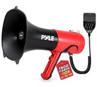 Pyle Portable Megaphone Bullhorn - Bluetooth Compatible PA Speaker with Built-in Voice Changer, 1500 Meter Range, Siren, 100W Adjustable Vol Control, Loudspeaker for Outdoor Sports & Safety Drills