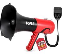 Pyle Portable Megaphone Bullhorn - Bluetooth Compatible PA Speaker with Built-in Voice Changer, 1500 Yard Range, Siren, 100W Adjustable Vol Control, Loudspeaker for Outdoor Sports & Safety Drills