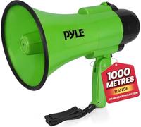Pyle Portable Megaphone Speaker 30 Watt Power Siren Bullhorn Compact and Battery Operated - Green