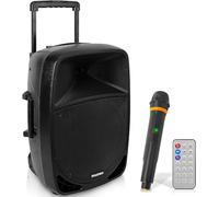 Pyle Portable PA Bluetooth Speaker - 1200W Rechargeable with 30cm Subwoofer, 7.6cm Tweeter, Wireless Microphone, Party Lights, USB/SD/Radio, DJ Speaker with Recording Function