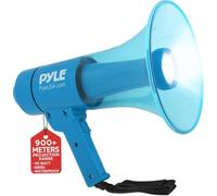 Pyle Portable PA Megaphone with Alarm Siren & Adjustable Volume - 40 Watt Handheld Lightweight Marine Grade Waterproof Bullhorn - AA Battery Powered For Indoor Outdoor Use