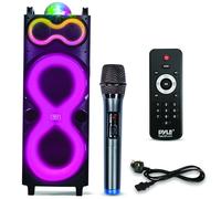 Pyle Portable PA System - 240W Bluetooth Karaoke Speaker with Dual 10" Woofers, Rechargeable Battery & Wireless Mic Indoor/Outdoor Audio for Karaoke, Events, Fitness, Street Performers & Parties