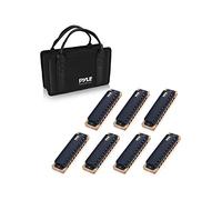 Pyle Professional Brass Metal Covered 10 Hole 7 Piece Diatonic Harmonica Kit - Blues Harp Set Includes Storage Case and Polishing Cloth - Key of C -Great for Pro, Beginner Lessons or Band - PHARM48ST