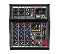 Pyle Professional DJ Audio Mixer Controller - 4-Channel DJ Controller Sound Mixer w/DSP 16 Preset Effects, USB Interface, 2 XLR Mic/Line Input, AUX, FX Processor MP3 Player, Headphone Jack PMX464