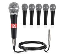 Pyle Professional Dynamic Microphone - 6-Pack Unidirectional Handheld Mic with Built-in Pop Filter, High Signal Output, 15 ft. XLR Audio Cable, Ideal for Stage, Karaoke & Studio Performances