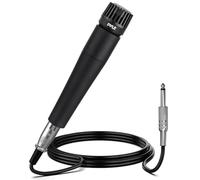 Pyle Professional Handheld Moving Coil Microphone - Dynamic Cardioid Unidirectional Vocal, Built-in Acoustic Pop Filter, Includes 15ft XLR Audio Cable to 1/4'' Audio Connection