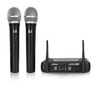 Pyle Professional Wireless Handheld Microphone System - Dual UHF Band, Wireless, Handheld, 2 MICS w/ 8 Selectable Frequency Channels, Independent Volume Controls, AF & RF Signal Indicators