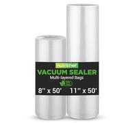 Pyle PRTPKVS16RL 2 Rolls 11x50 and 8x50 4 mil Commercial Grade Vacuum Sealer Food Storage Rolls | Create Your Own Size Bag! For Pyle, and Other Brands. (total 100 feet)