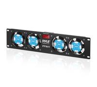 Pyle Rack Cooling Fans 19 Inch 4 Pack 80mm Server Cabinet Fans - Digital Temperature Display Quiet Cooling System for AV Rack Network Cabinet 110V AC with Mounting Hardware