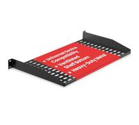 Pyle Rack Shelf 48cm, 1U Vented Cantilever Tray for Desk Cable Management, Under Desk Cable Tray, PC Holder, Wire Organiser, Home Cloud Storage, Black Steel Mount Stand