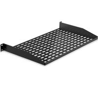 Pyle, 1U Server Rack Shelf - 19 Inch, Vented Mount Shelves for Good Air Circulation, Cantilever Wall Rack, Universal Device for all Network Equipment, Cabinet Shelf, Computer Case Mounting Tray-Black