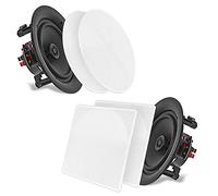 Pyle Recessed Ceiling Speaker, 17 cm Bluetooth Ceiling Speaker, Tweeter, Flat Woofer, 200 W 2-Way Wall Speaker, Ceiling Speaker for Office, Kitchen, Living Room, Home Cinema, Stereo, White