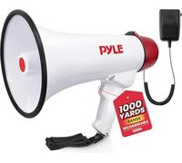 Pyle Rechargeable Megaphone PA Speaker - 40W Bullhorn with Siren, AUX Input, Record Function & 900m Range - Loud Handheld Speaker for Coaches, Cheerleading, Safety Drills & Crowd Control