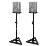 Pyle, Speaker Stand, Speaker Stands Floor Pair, Pair of Sound Play 1 & 3 Holder, Telescoping Height Adjustable from 66-132 cm, Heavy Duty Three-Point Triangle Base with Floor Spikes & Square Platform