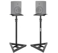 Pyle, Speaker Stand, Speaker Stands Floor Pair, Pair of Sound Play 1 & 3 Holder, Telescoping Height Adjustable from 66-132 cm, Heavy Duty Three-Point Triangle Base with Floor Spikes & Square Platform