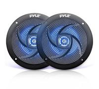 Pyle Speakers - Waterproof Marine Speakers - Speaker for Boats - Weatherproof 2-Way Speakers - Outdoor Speakers - Audio Stereo System with LED Lighting - 240 Watt - 1 Pair - Black
