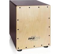 Pyle Stringed Birch Wood Compact Acoustic Jam Cajon - Wooden Hand Drum Percussion Box with Internal Guitar Strings, Deep Bass, Classic Slap, and Crackle Sound - For Kids, Teens, and Adults