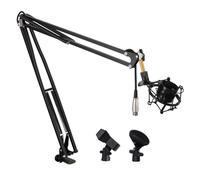 Pyle Suspension Microphone Boom Stand Pro - Desktop Scissor Mic Stand Spring Arm with Shock Mount (PMKSH04)