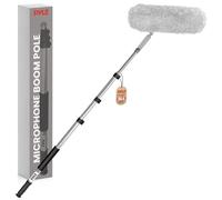 Pyle Telescope Microphone Boom Fish Pole for Shotgun Mics with Adjustable Length-5.7’ ft. (PMKSB06), Black