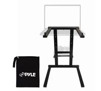Pyle Laptop Stand for Desk, Ergonomic Foldable Laptop Riser for Desk, Foldable Height, Portable Dj Lap Top Stand, Accessory Tray for Dj Mixer, iPad, Tablet, MacBook, Workstation, Gaming- Includes Bag