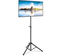 Pyle TV Floor Stand for 80cm-150cm Screens, Tall Tripod TV Stand with 360° Tilt, Adjustable Height, Foldable & Portable, Free-Standing Mount for Bedroom or Gaming, VESA 200x200.